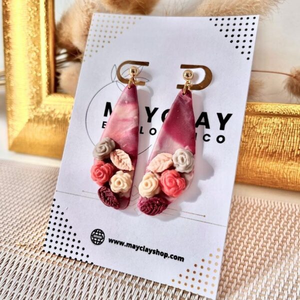 Pendientes flores incrustadas